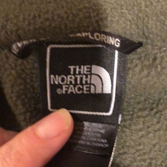 NORTH face army green polar fleece - Picture 5 of 11